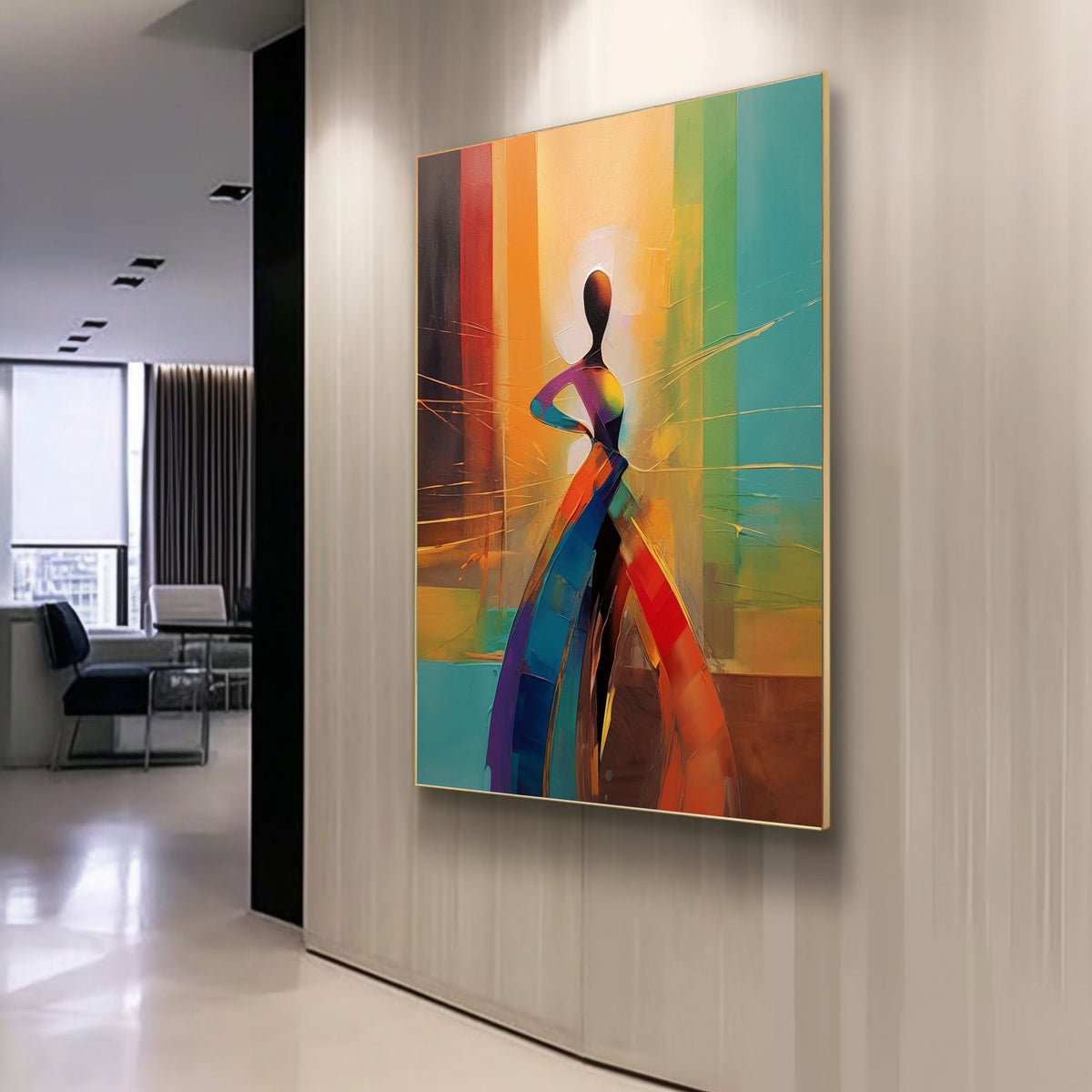 Rainbow Dancer Abstract Figure Painting