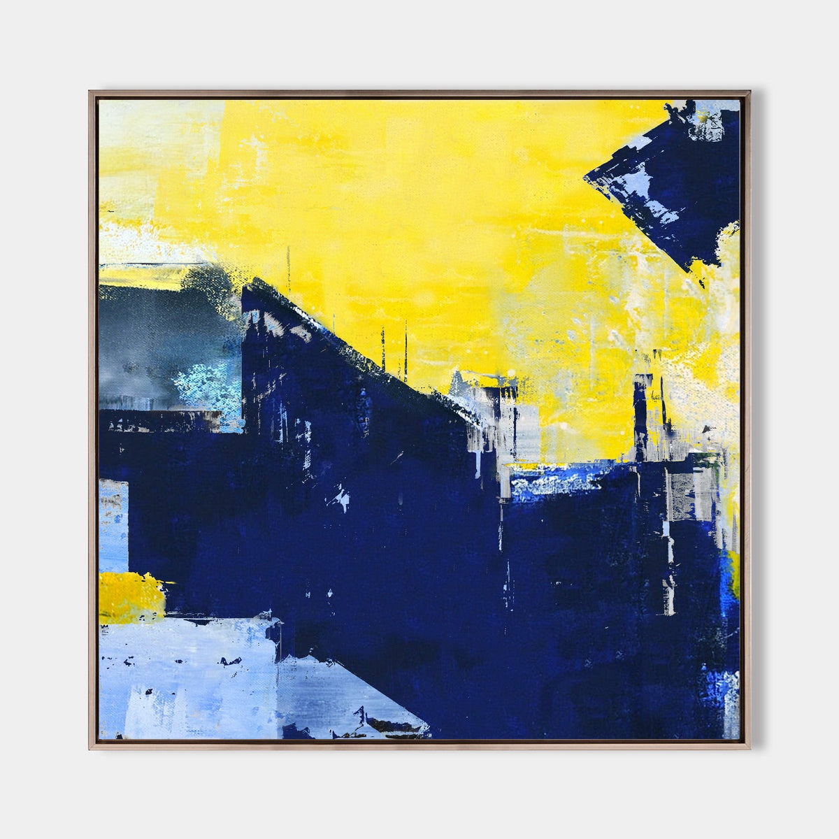 Blue Yellow Abstract Painting