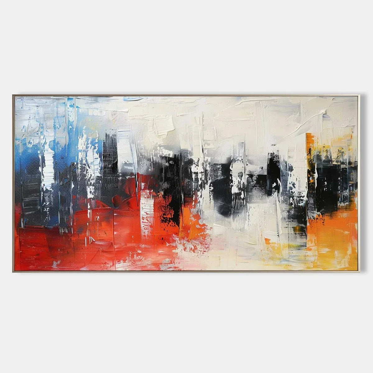 Colorful Tactile Bold Color Oil Painting Urban Grid Vibrant