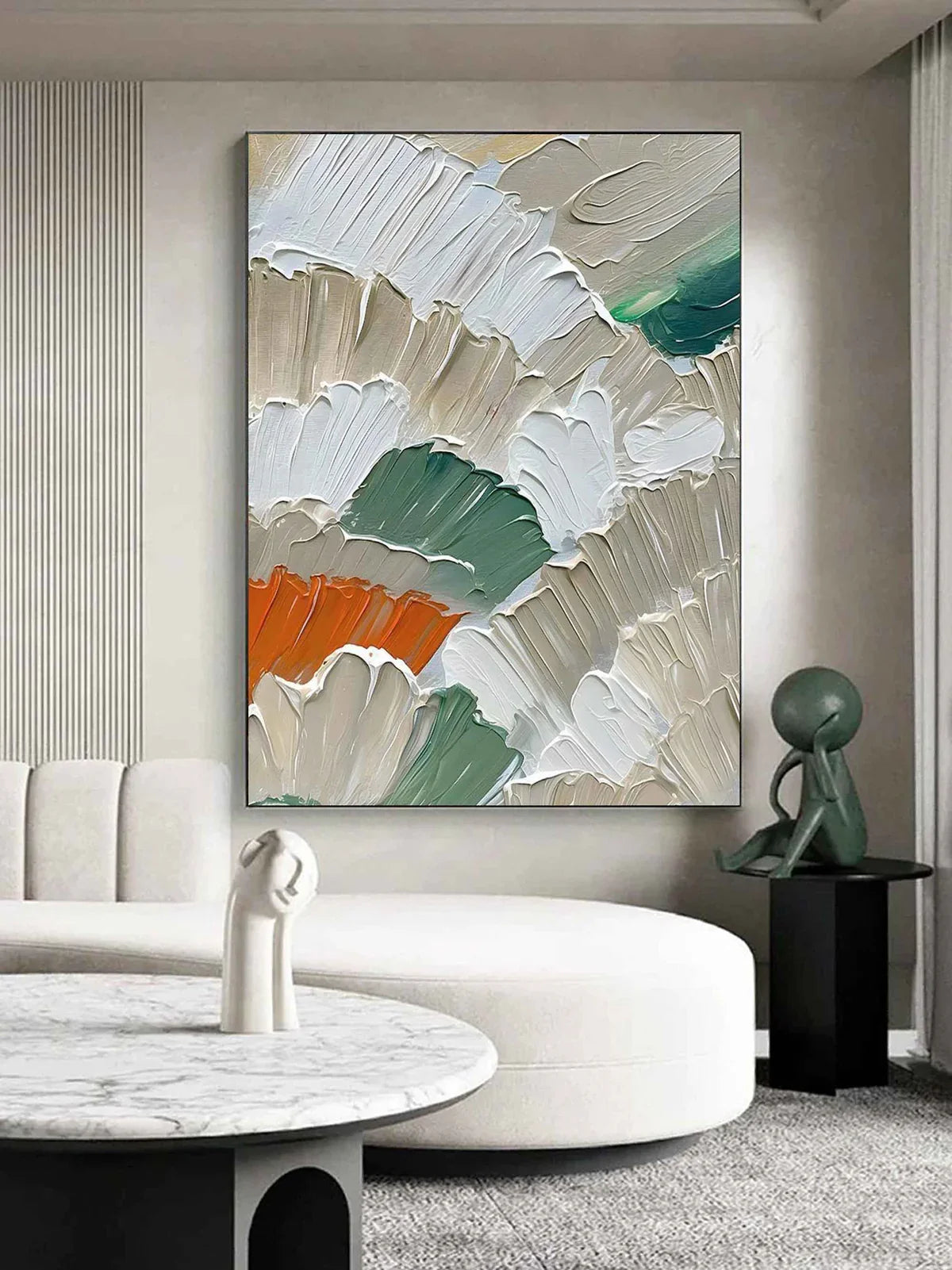 Morandi Tone Impasto Floral Textured Wall Art