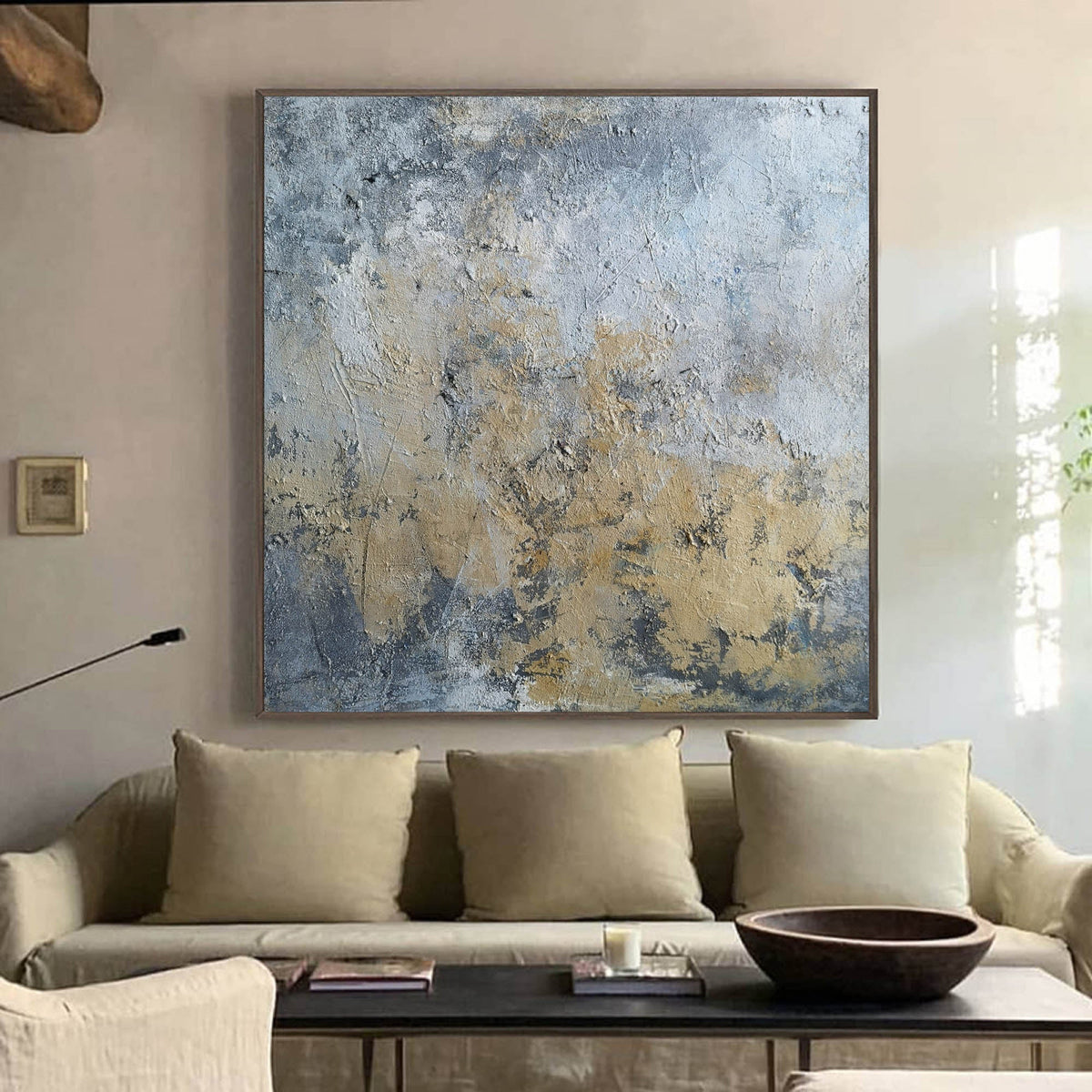 Wabi-Sabi Textured Abstract Oil Painting