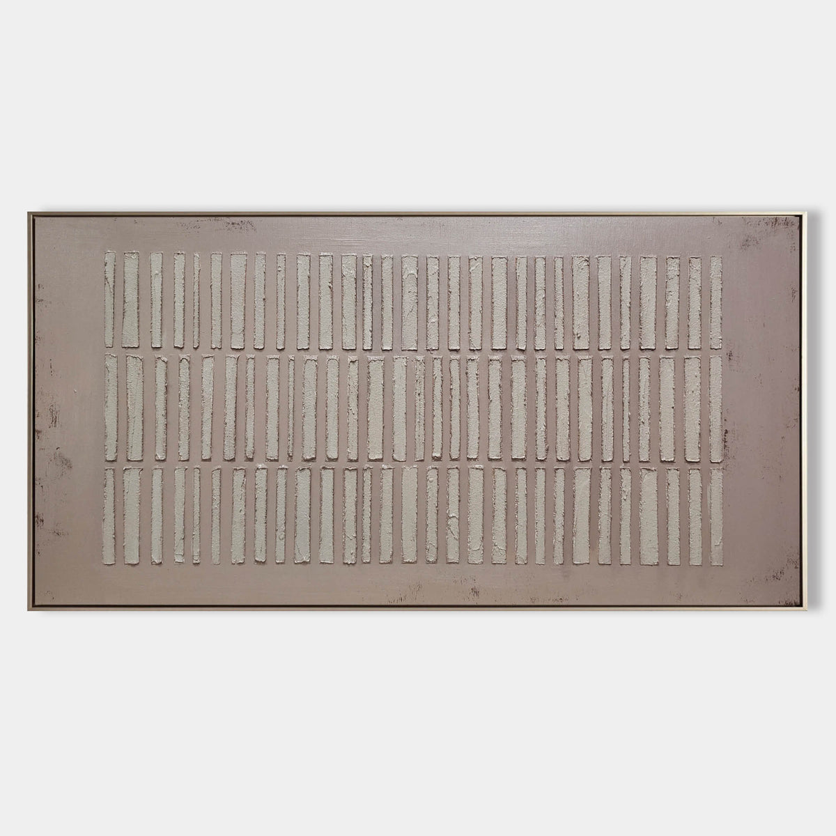 Wide Format Minimalist Linear Bas-Relief Painting