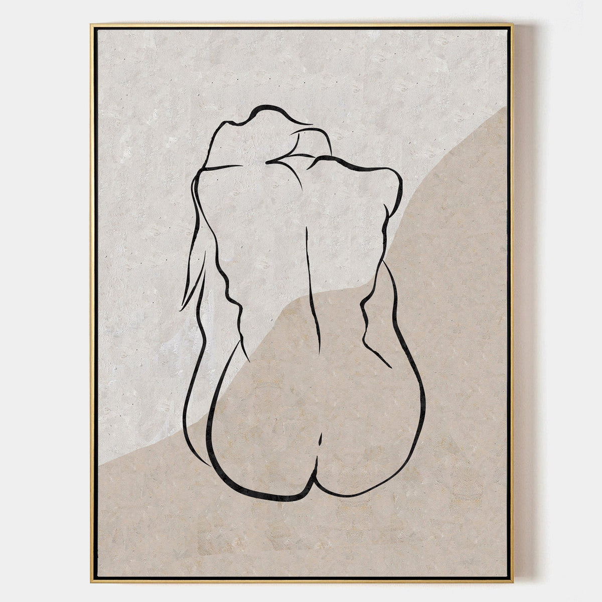Minimalist Line Art Nude Silhouette Vertical