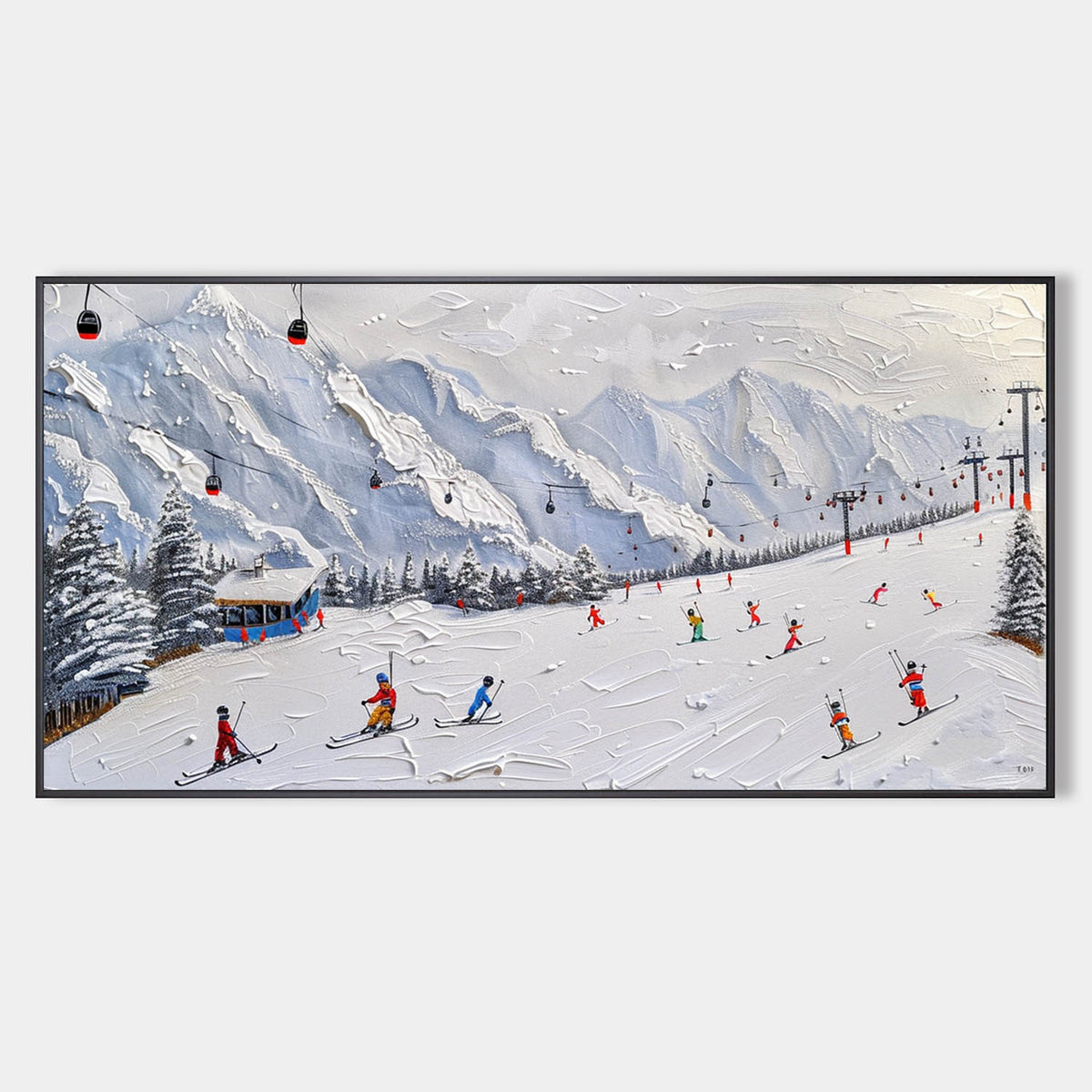 Plaster Art Texture Winter Landscape Painting