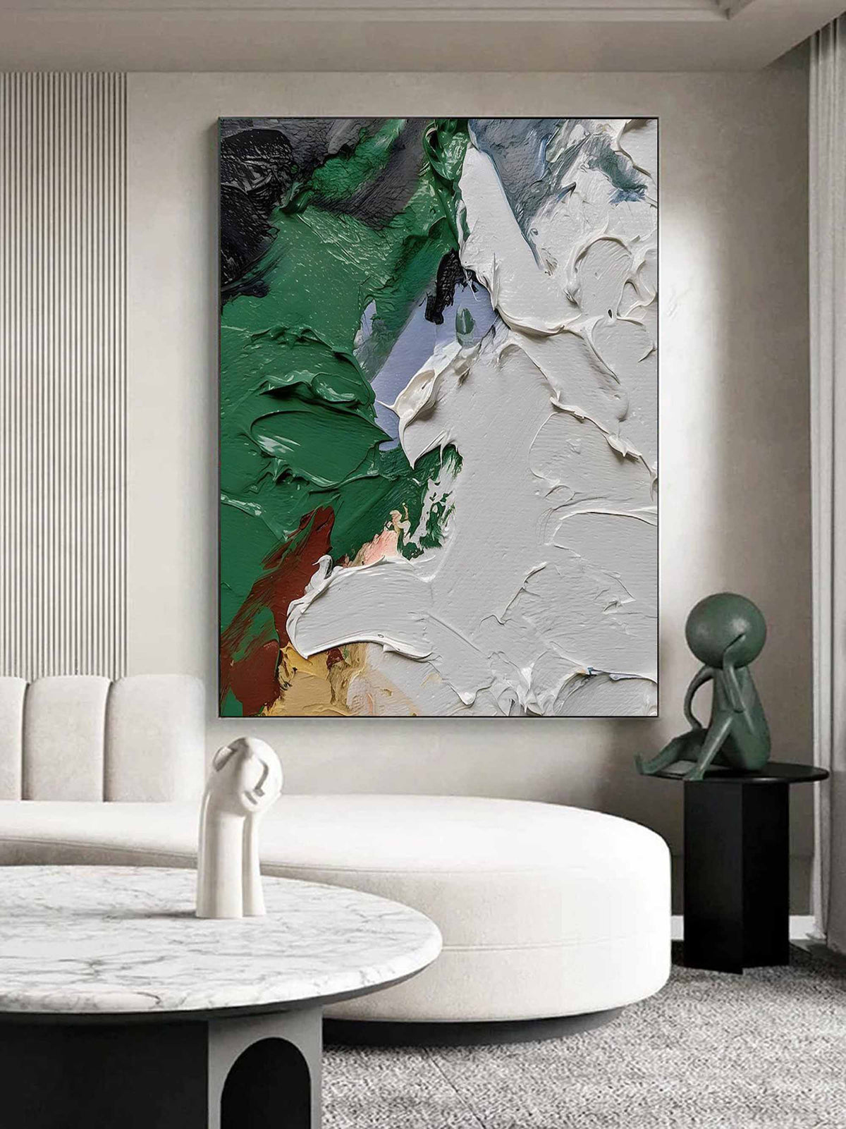 Wall Art Abstract Bold Color Blocking Nature Forest Green
