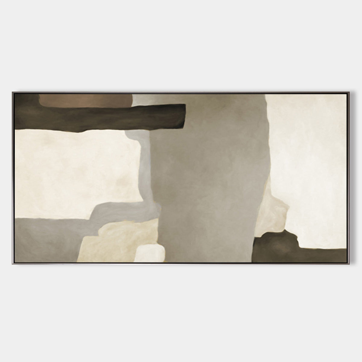 Earthy Organic Block Painting Horizontal Wabi-Sabi