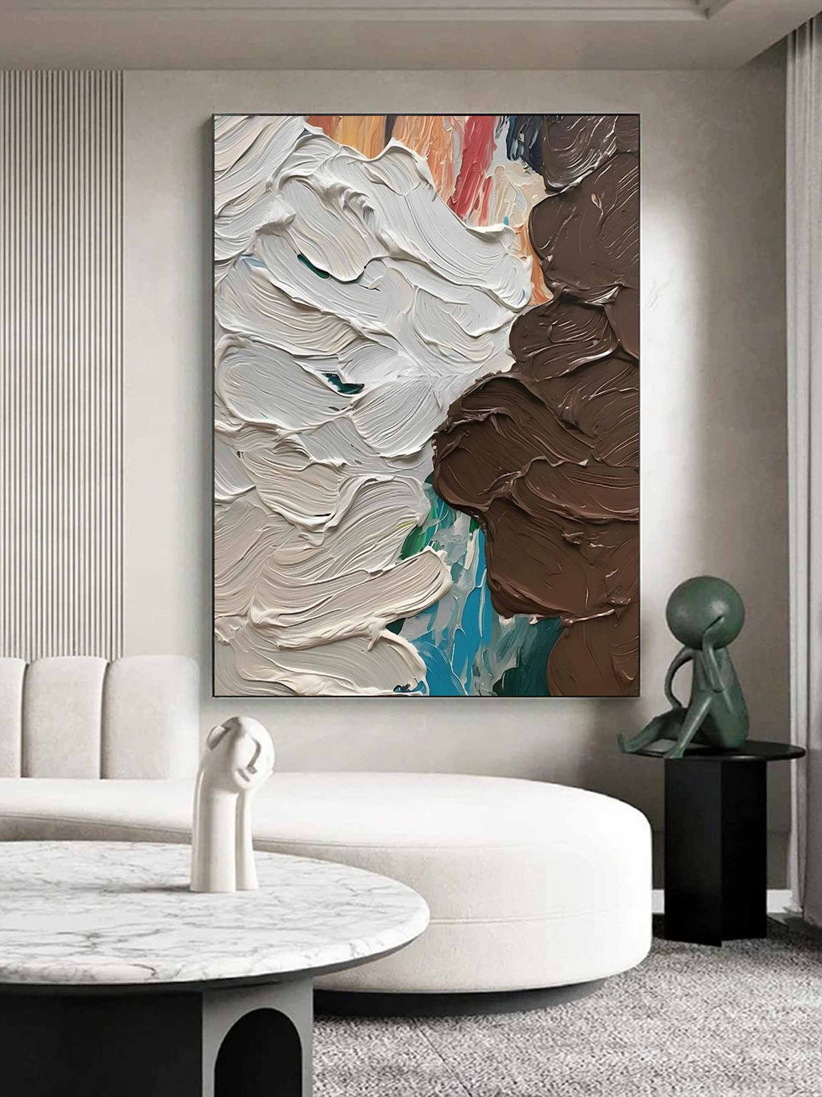 Wall Art Abstract Overlap Flowing Wabi-Sabi Linen