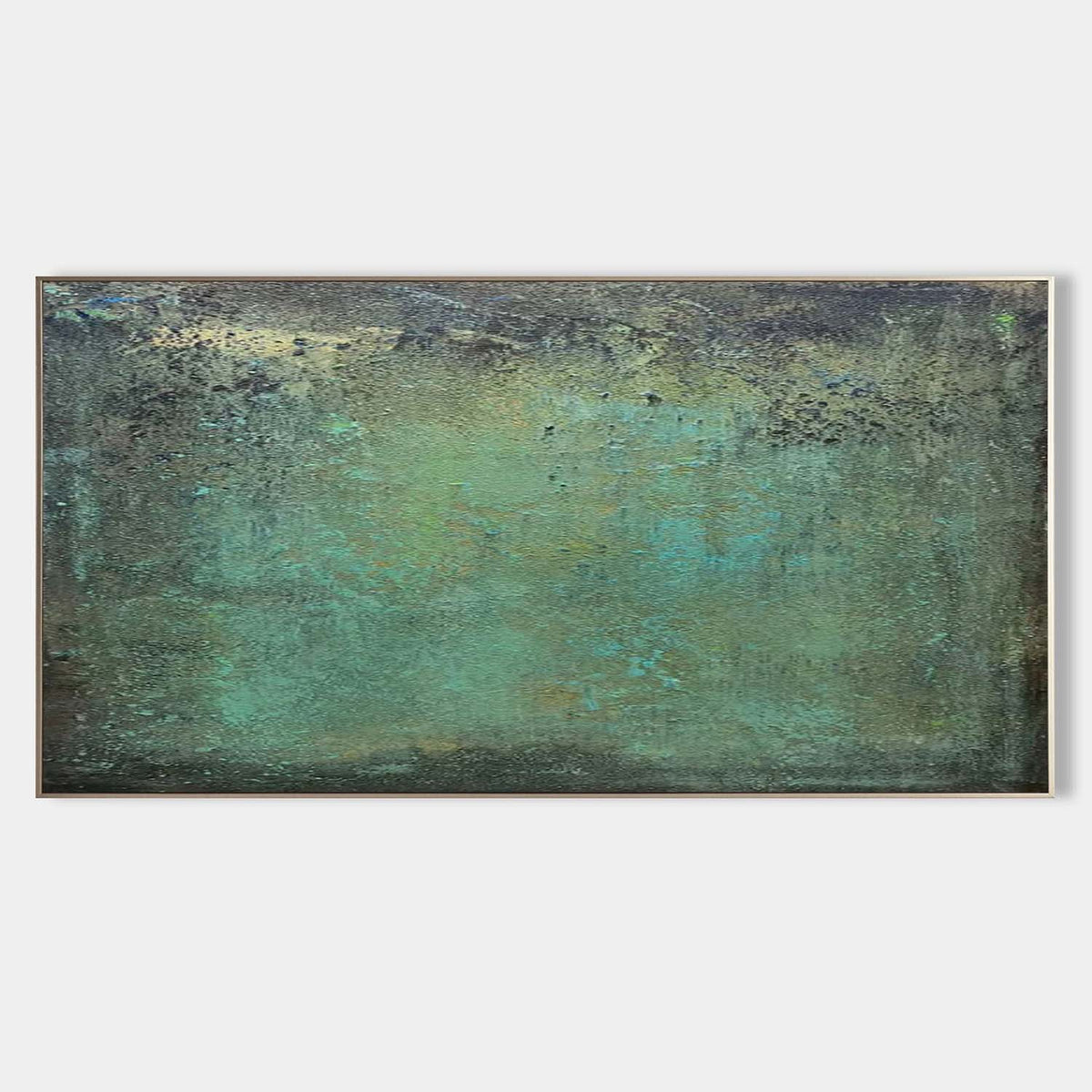 Moody Landscape Painting Teal And Black Atmospheric