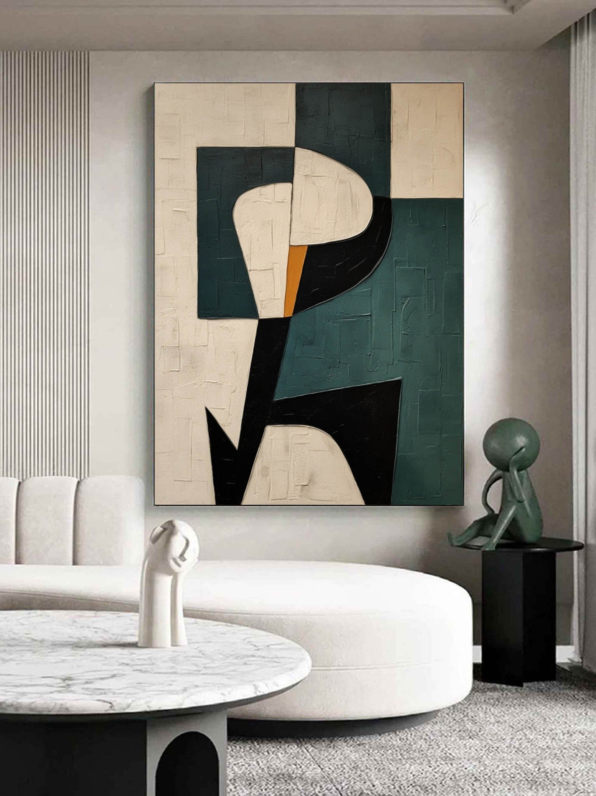 Monochrome Textured Reflective Landscape Oil Painting