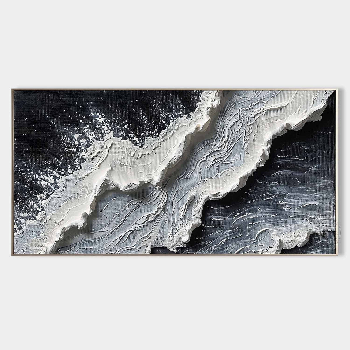 Wall Art Impressionist 3D Ocean Wave Black