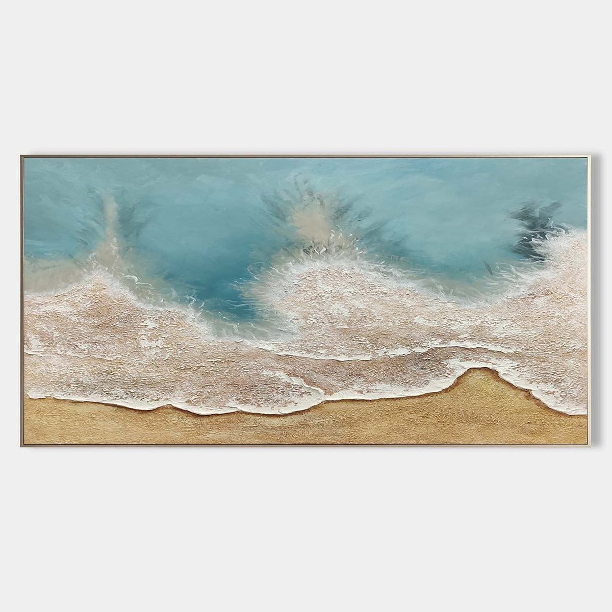 Textured Coastal Wave Painting