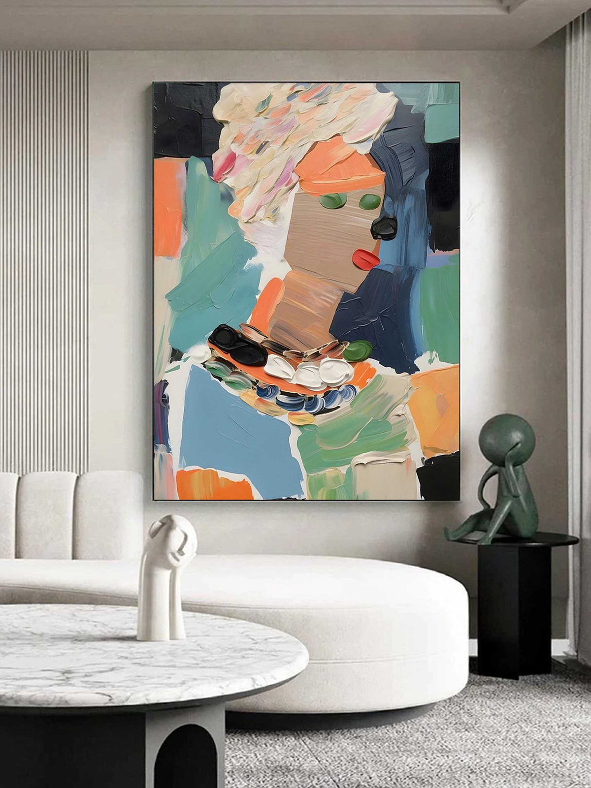 Wall Art Colorful Abstract Portrait Personality Linen