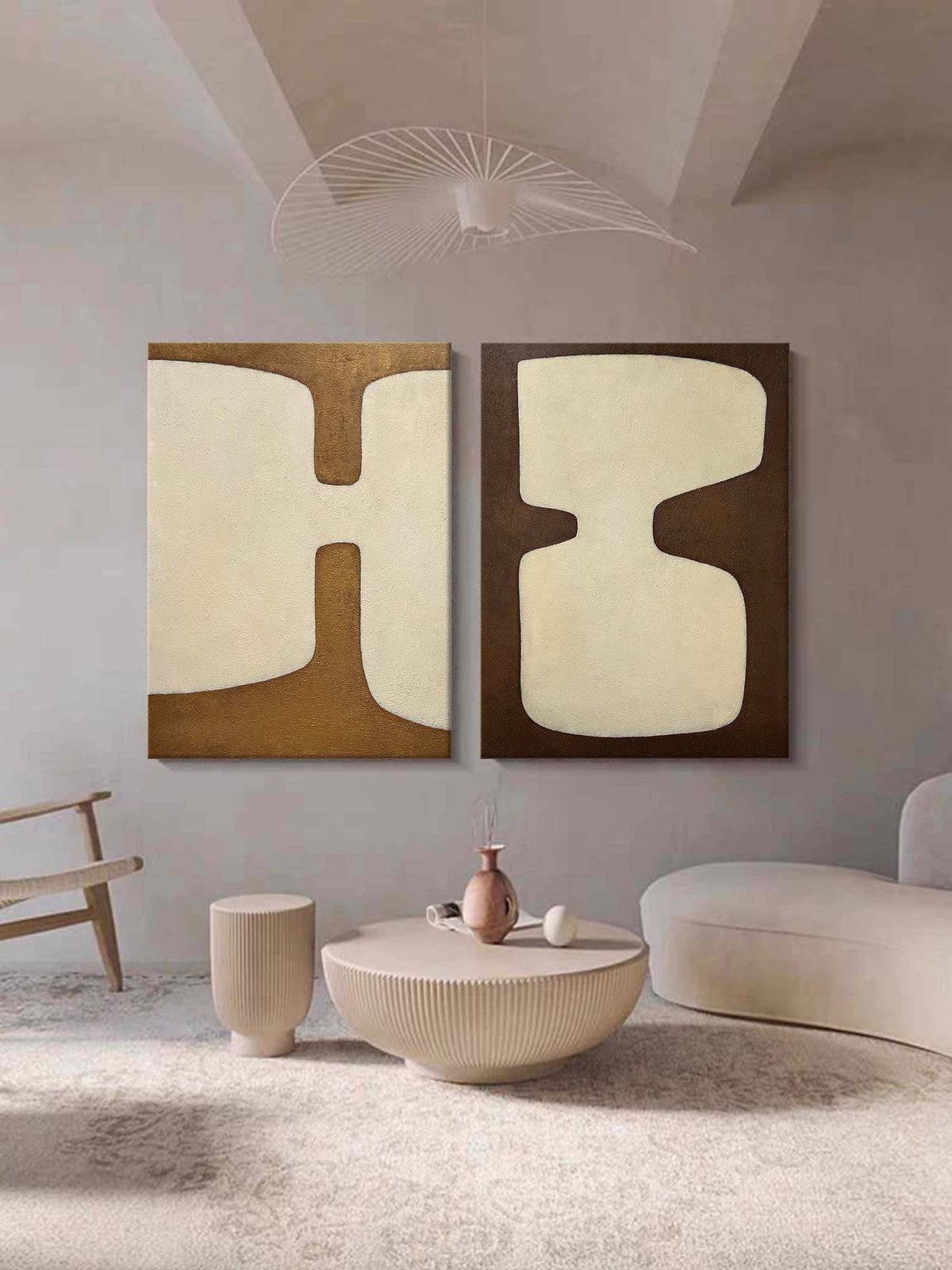 Wall Art Abstract Neutral Organic Soft