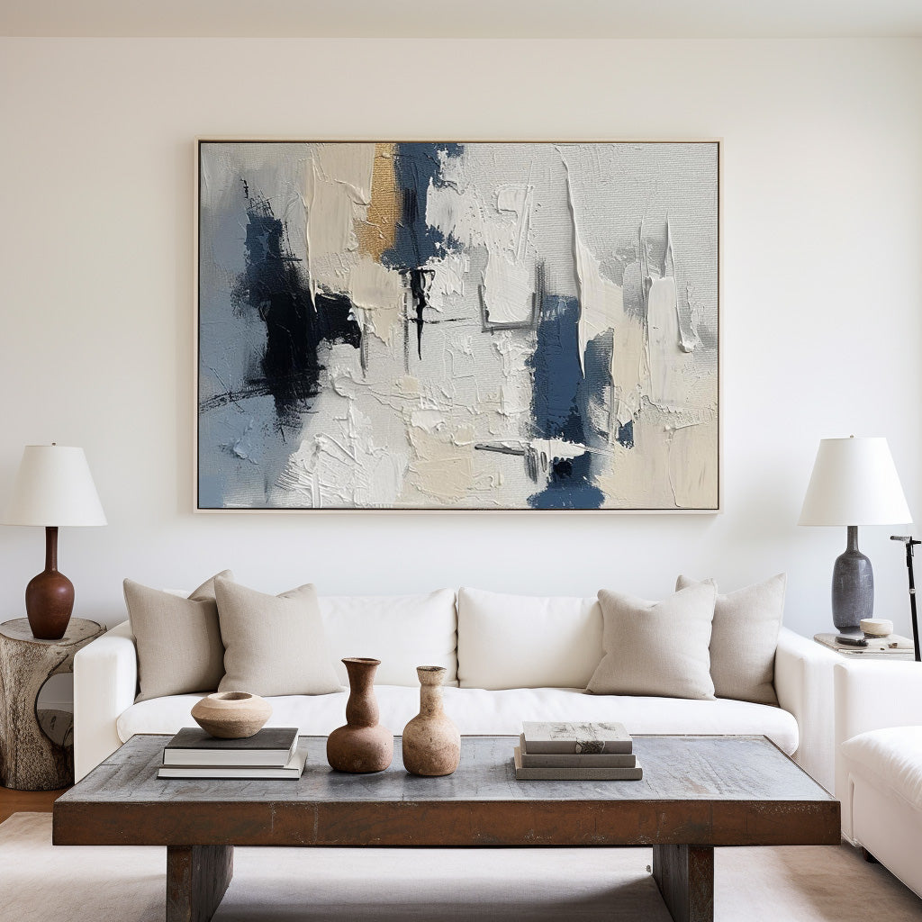 Wall Art Neutral Abstract Minimalist Textured Office