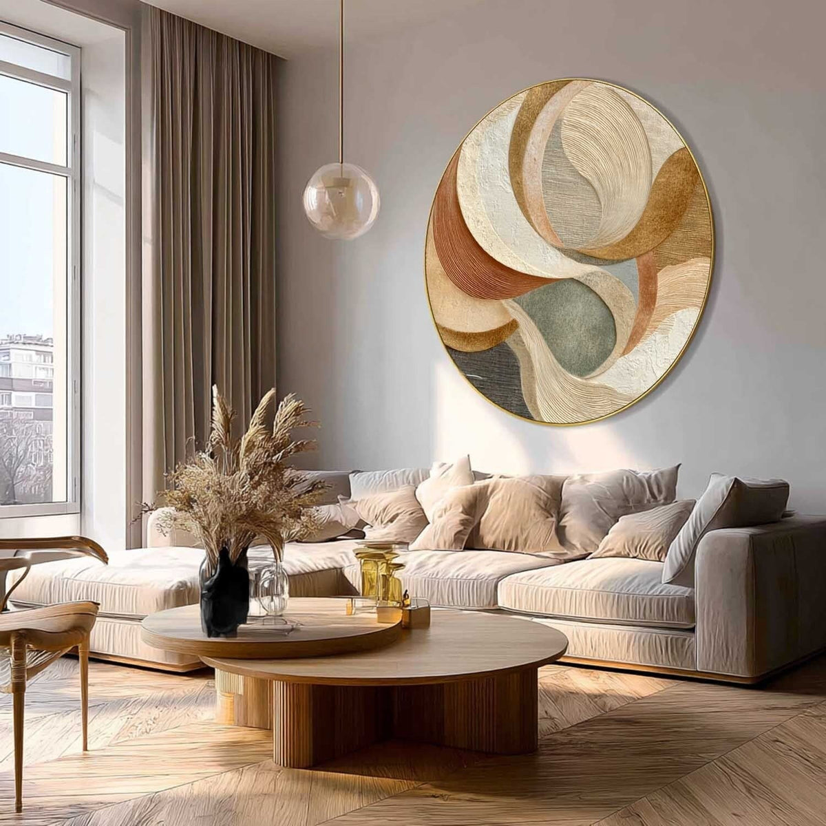 Wall Art Minimalist 3D Gold Geometric Blocks