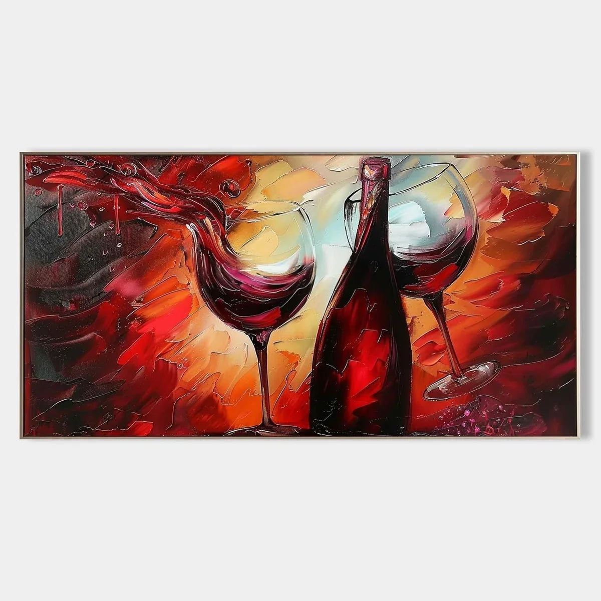 Wall Art Vibrant Textured Wine Bottle