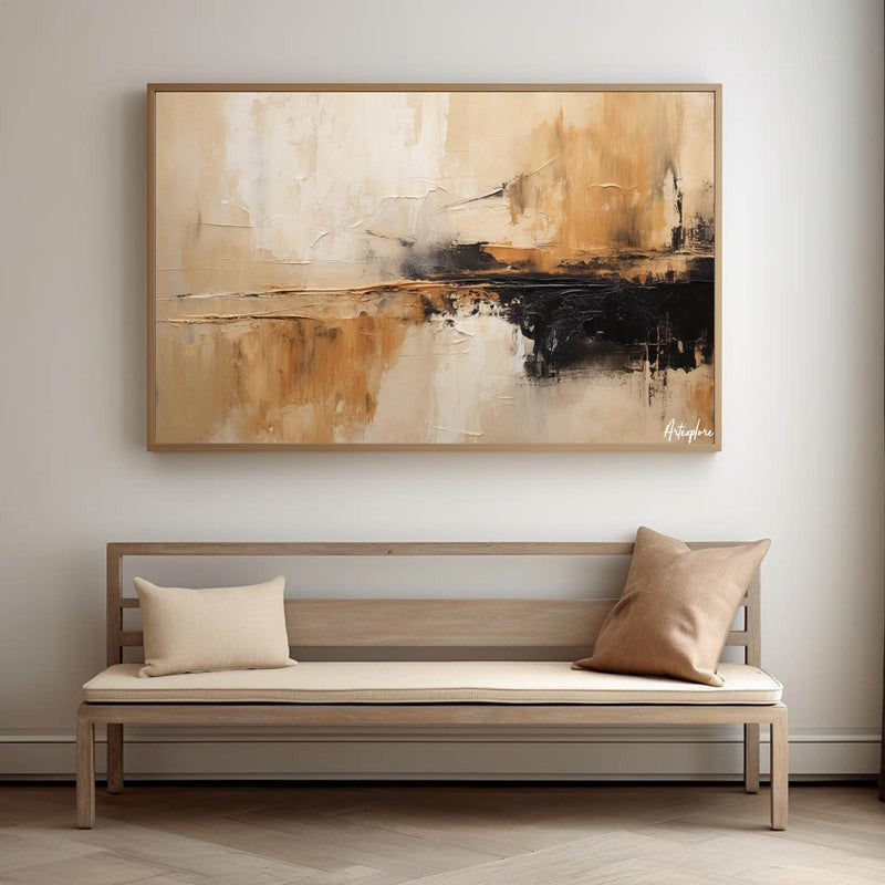 Earthy Abstract Landscape Reflection Painting