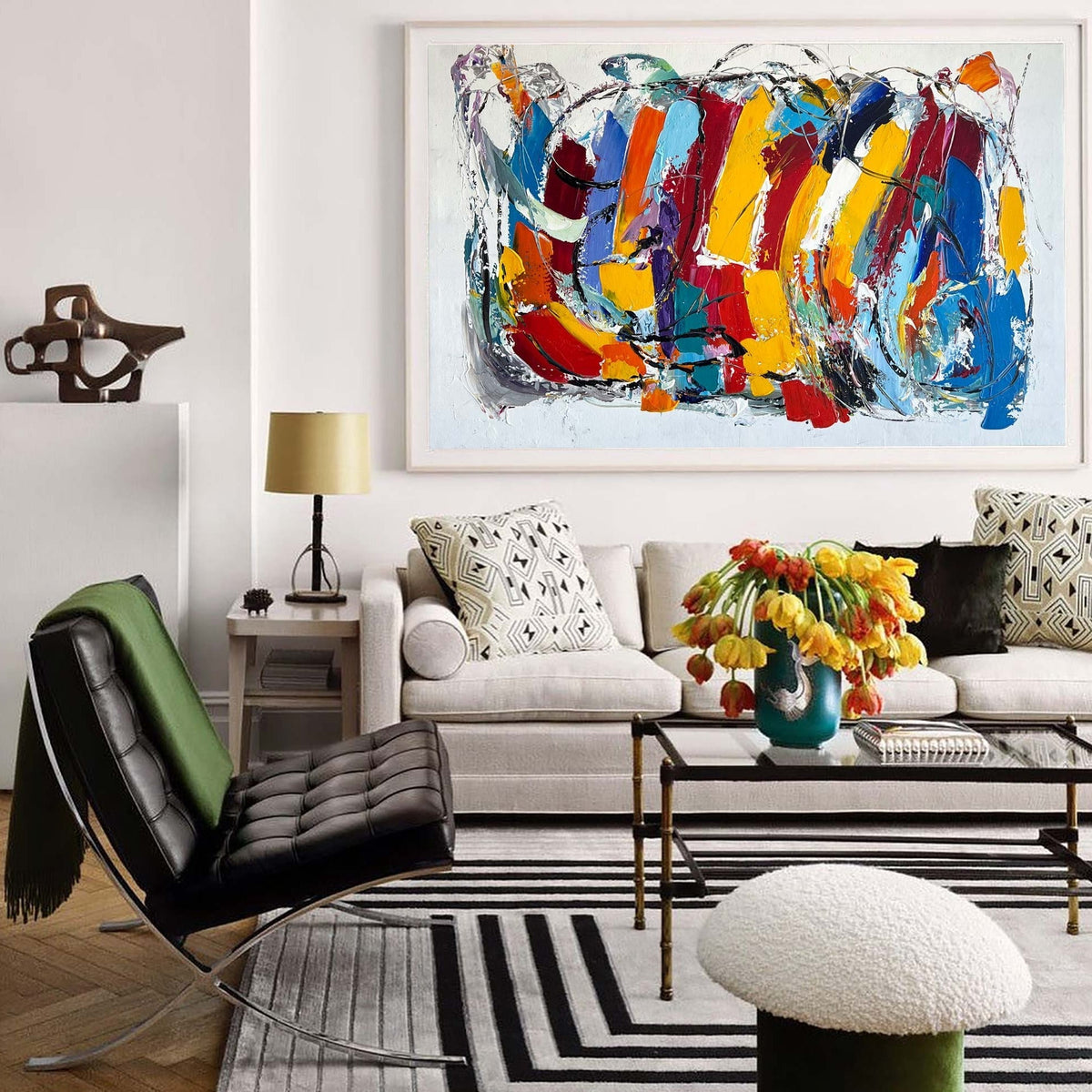 Vibrant Abstract Expressionist Oil Painting