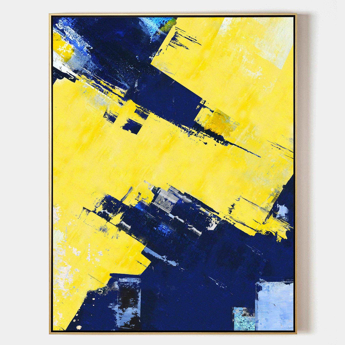 Abstract Blue Yellow Painting