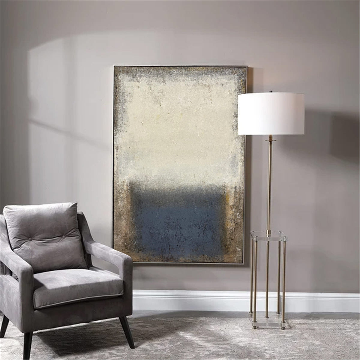 Earthy Horizon Abstract Painting Vertical