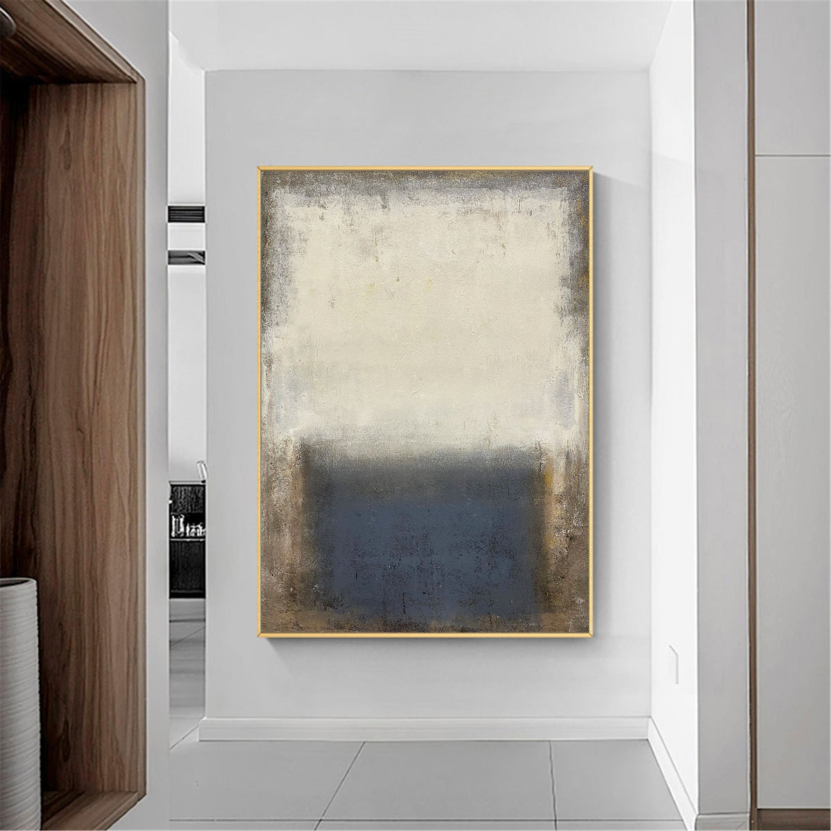 Earthy Horizon Abstract Painting Vertical