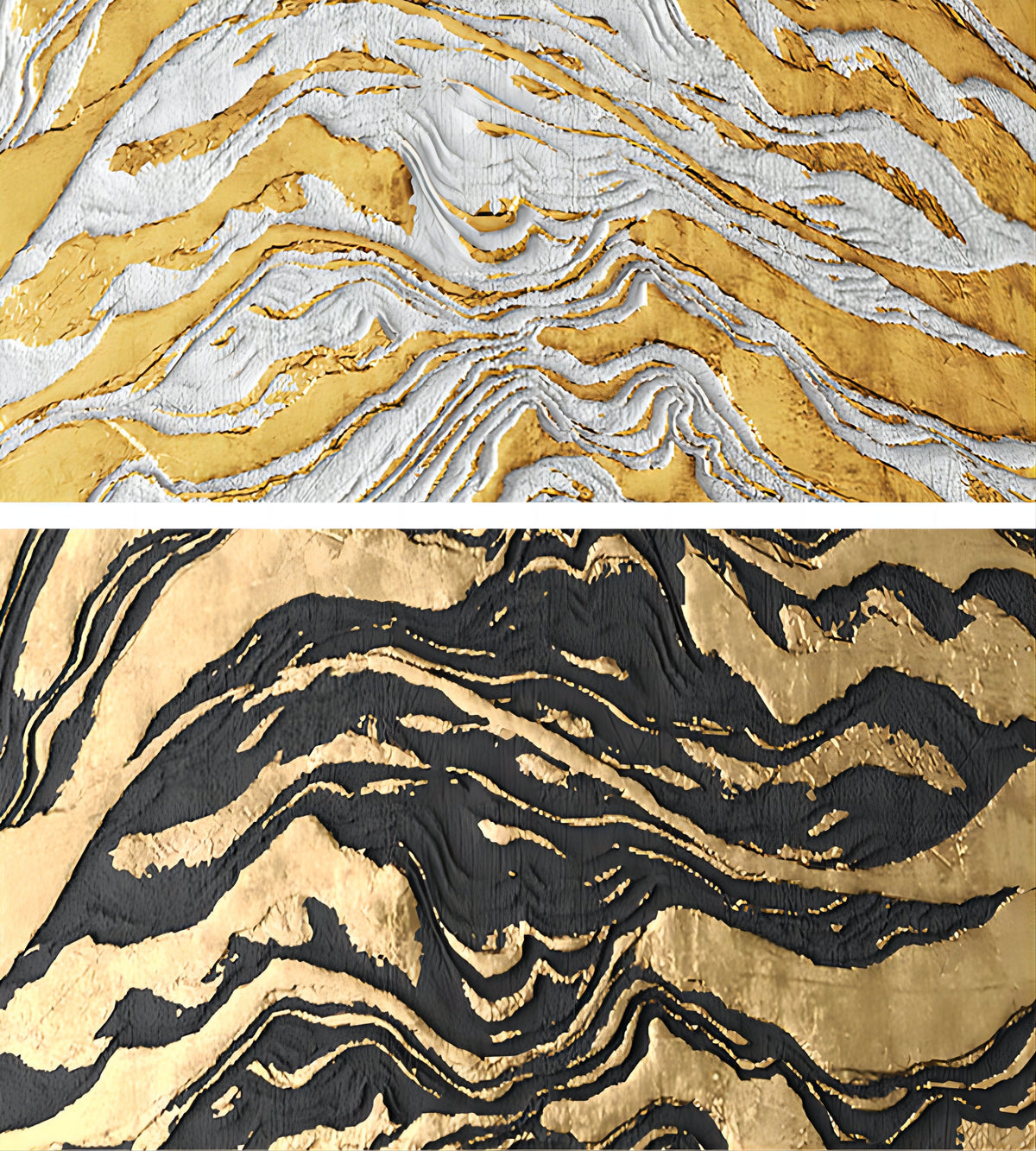 Luxe Gold Vein Marble Swirl Impasto Painting