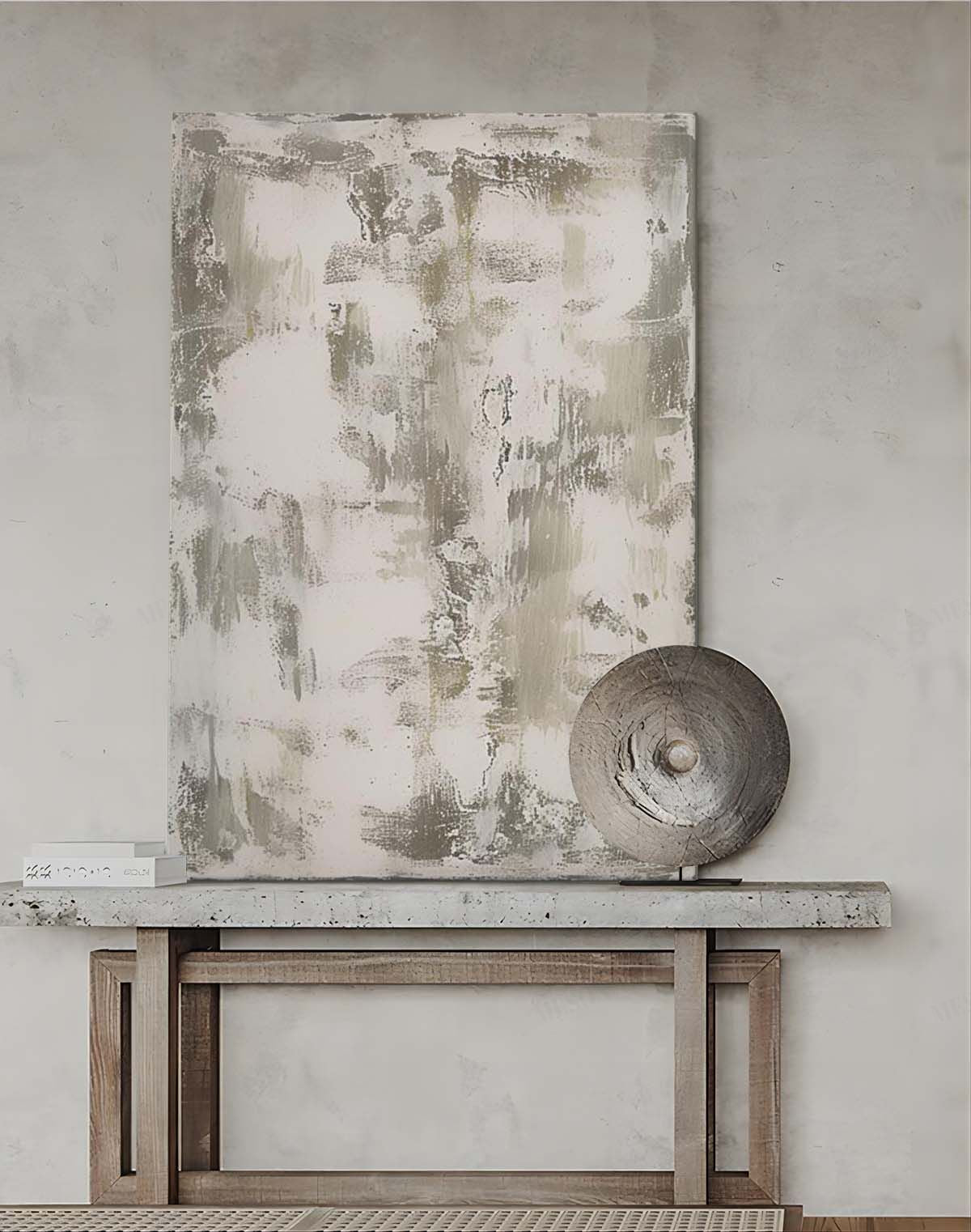 Soft Neutral Textured Brushstroke Oil Painting