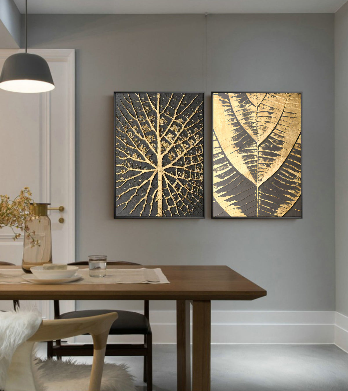 Wall Art Gilded Vein Bas-Relief Abstract Oil Painting