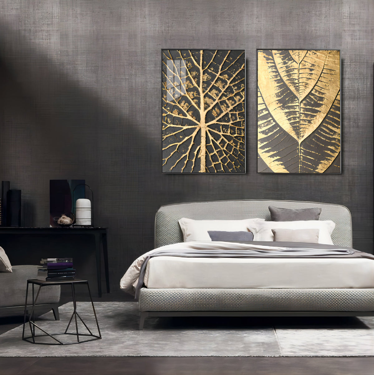 Wall Art Gilded Vein Bas-Relief Abstract Oil Painting