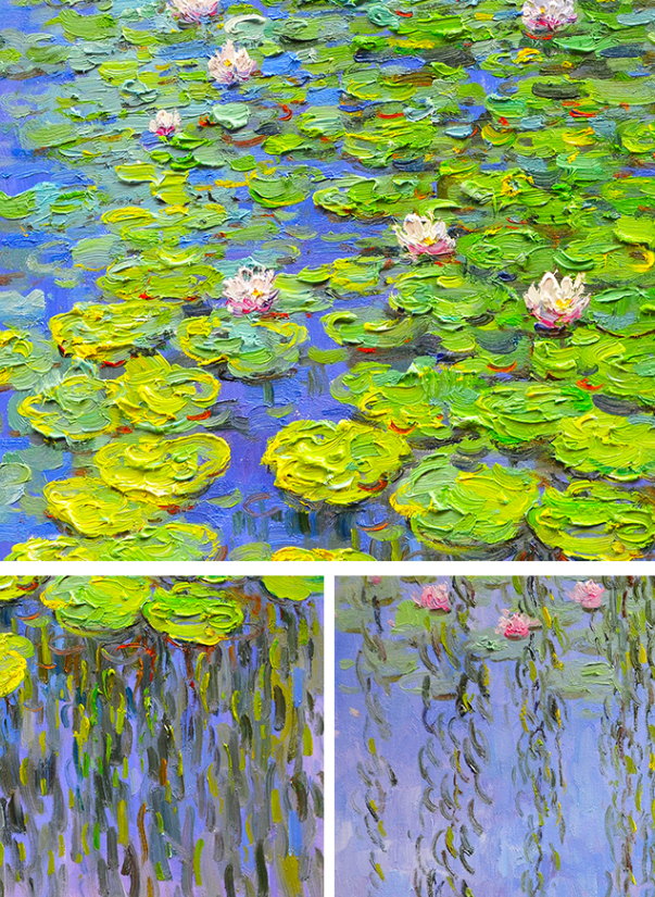 Water Lilies Painting Impressionist Floral Wall Art