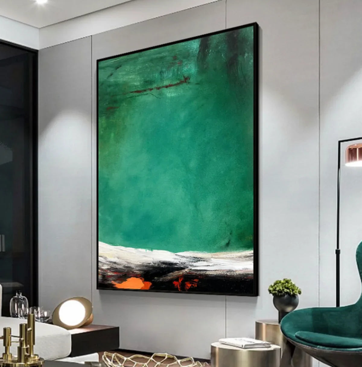 Emerald Horizon Abstract Painting
