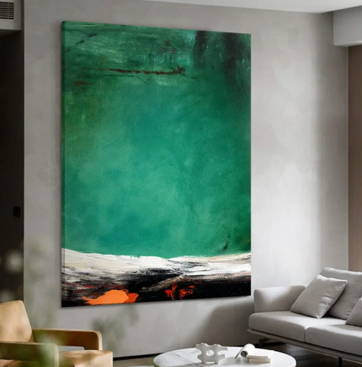 Emerald Horizon Abstract Painting