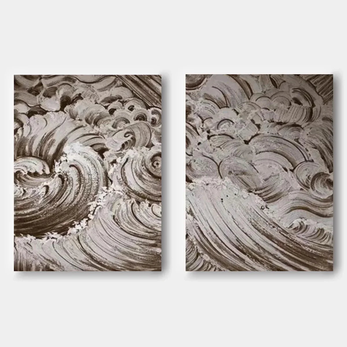 Brown Wave Texture 2 Piece Wall Art Set