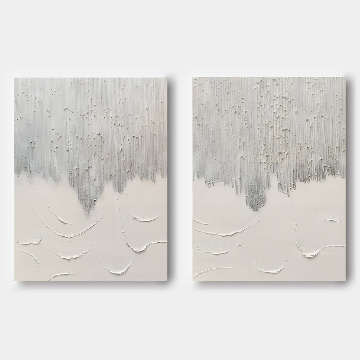 Silver White Gradient Textured 2 Piece Wall Art Set