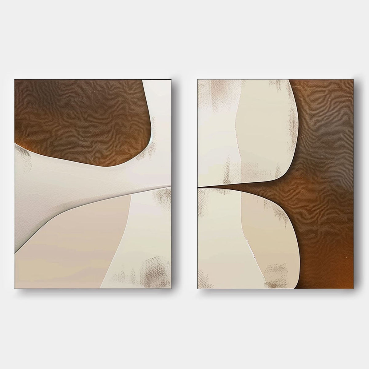 Wall Art Brown Beige Abstract Minimalist Shape