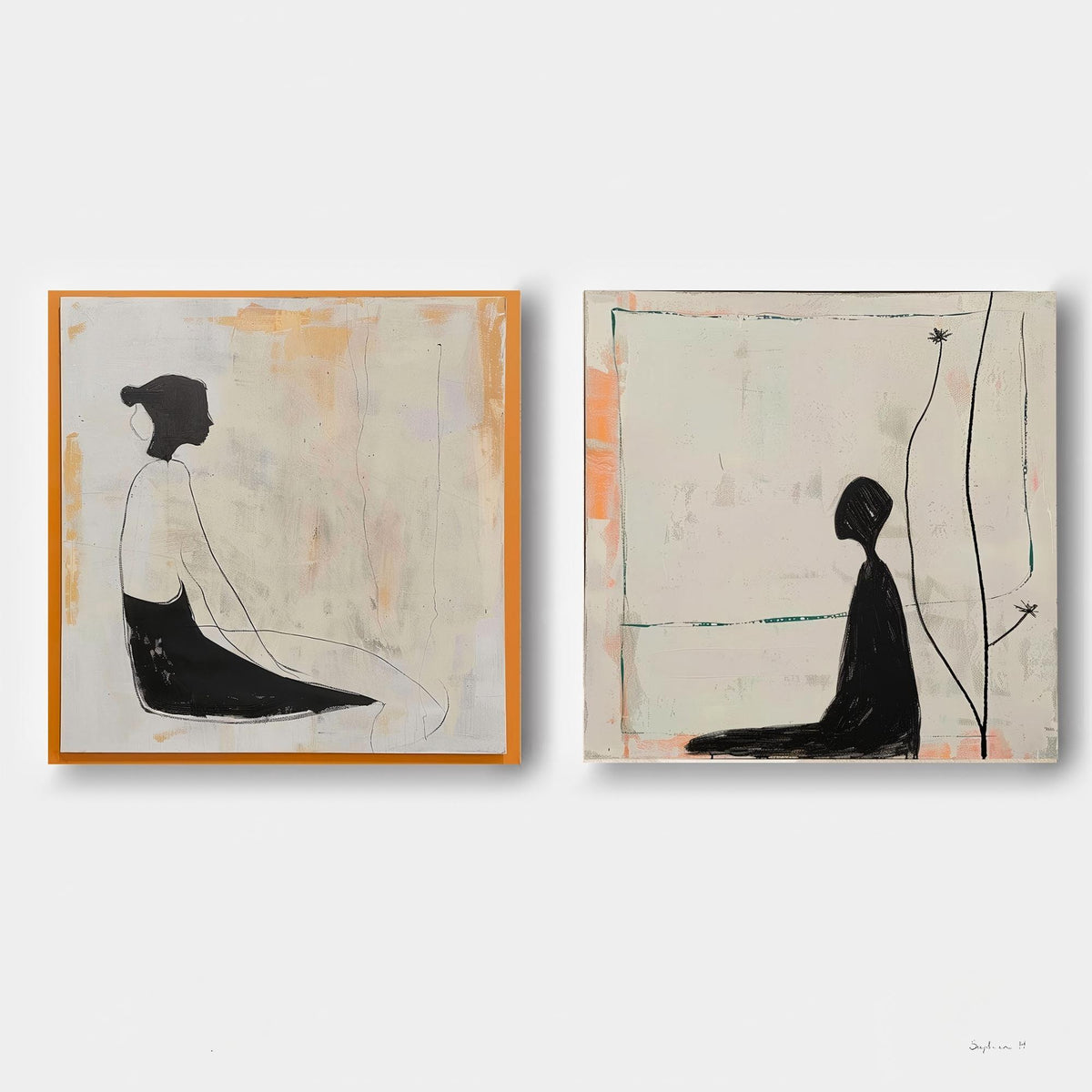 Wall Art Minimalist Textured Figurative