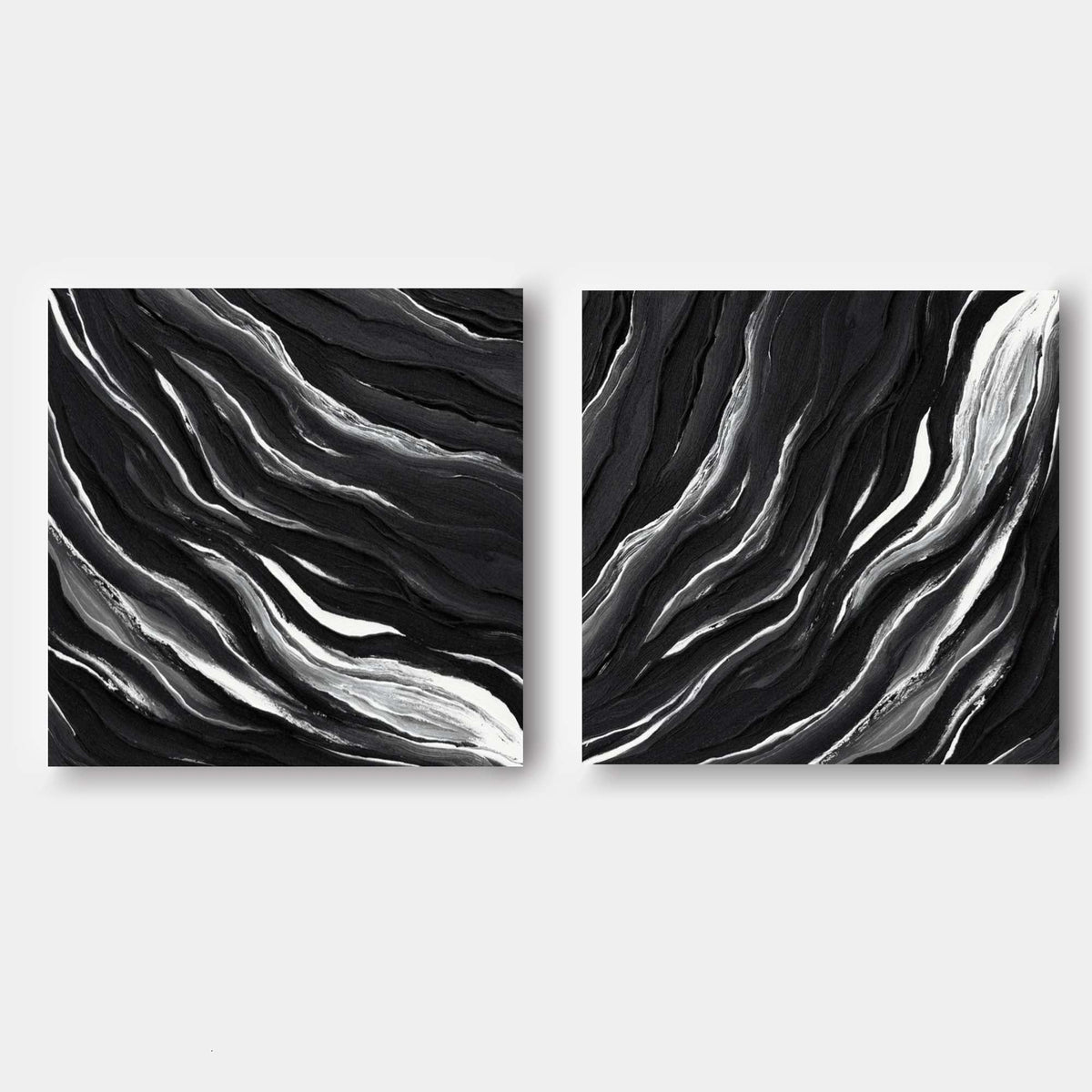 Wall Art Abstract Motion Deep Black Artistic Linen