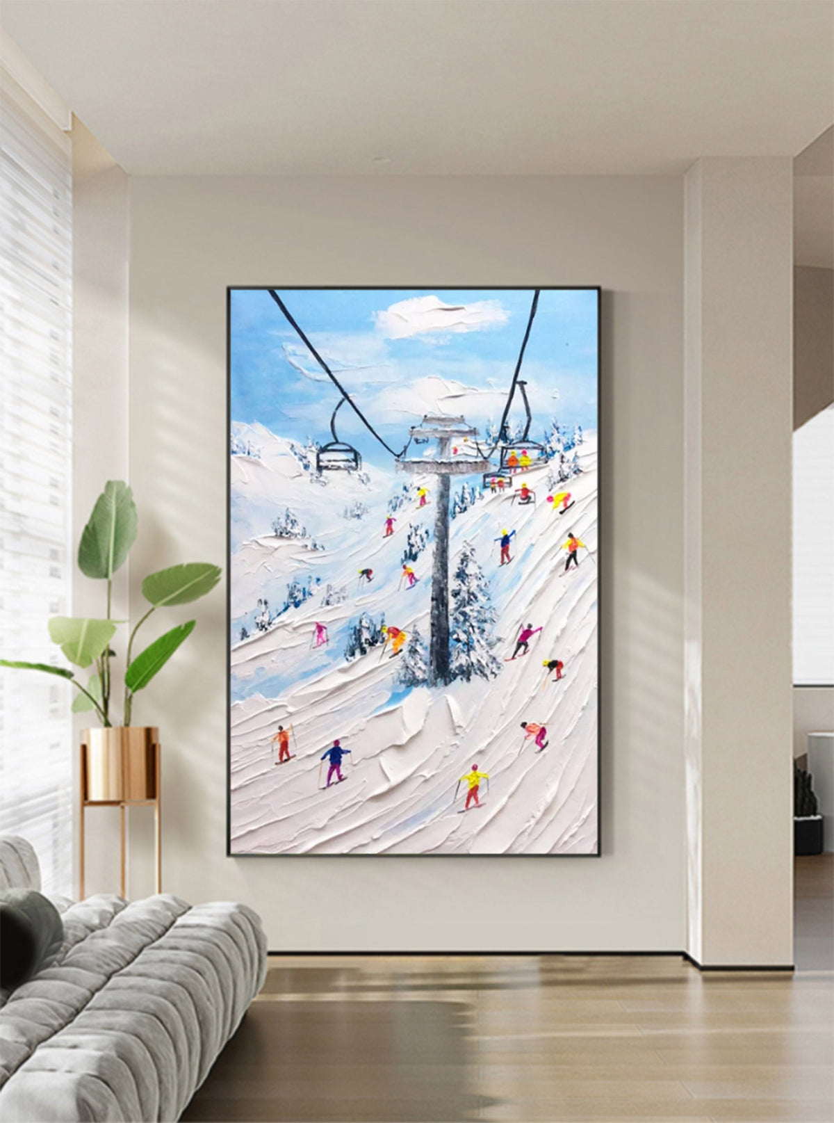 Wall Art Plaster Nature White Snow Colorful