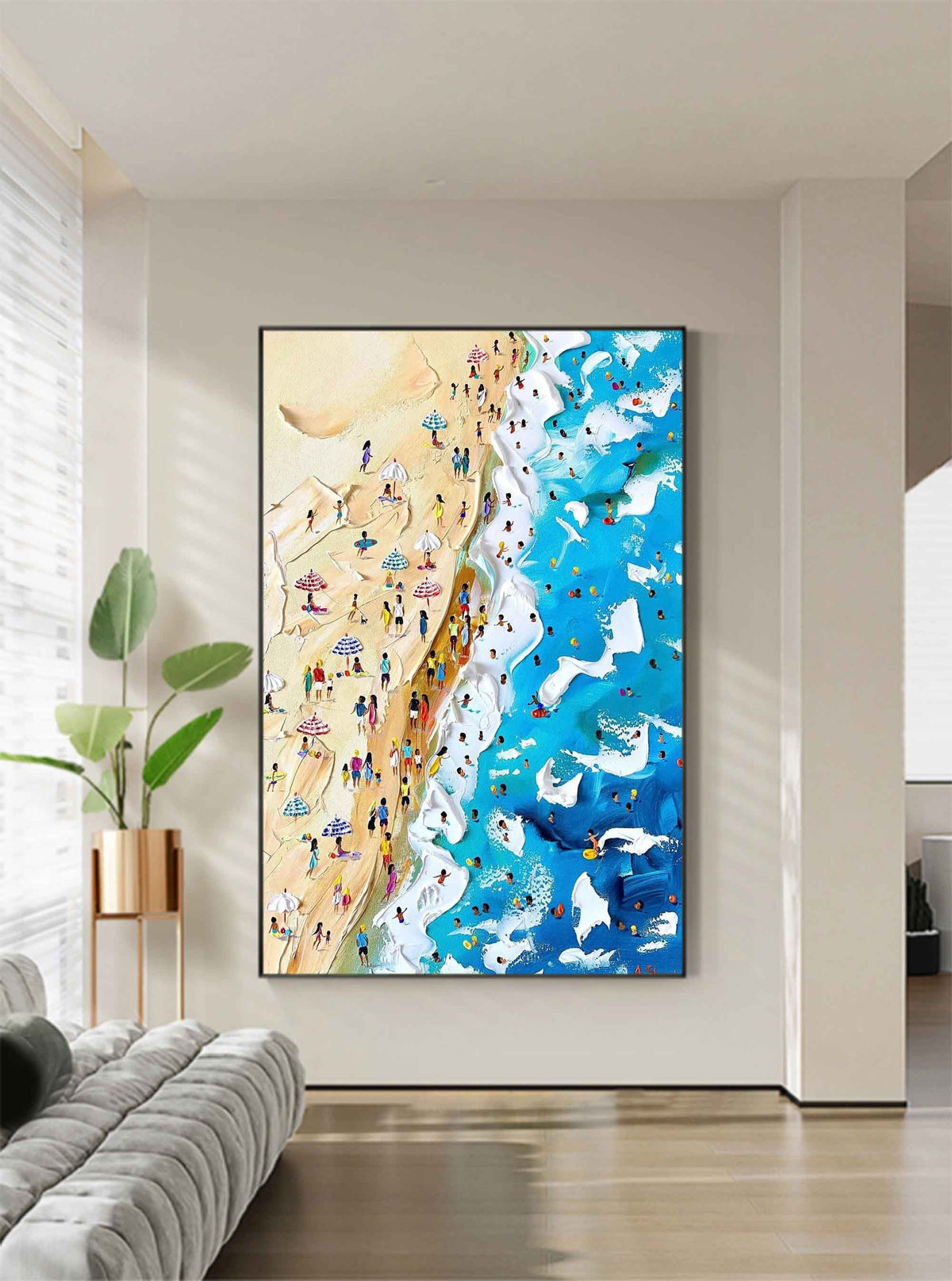 Aerial Beach Ocean Coastal Canvas Wall Art