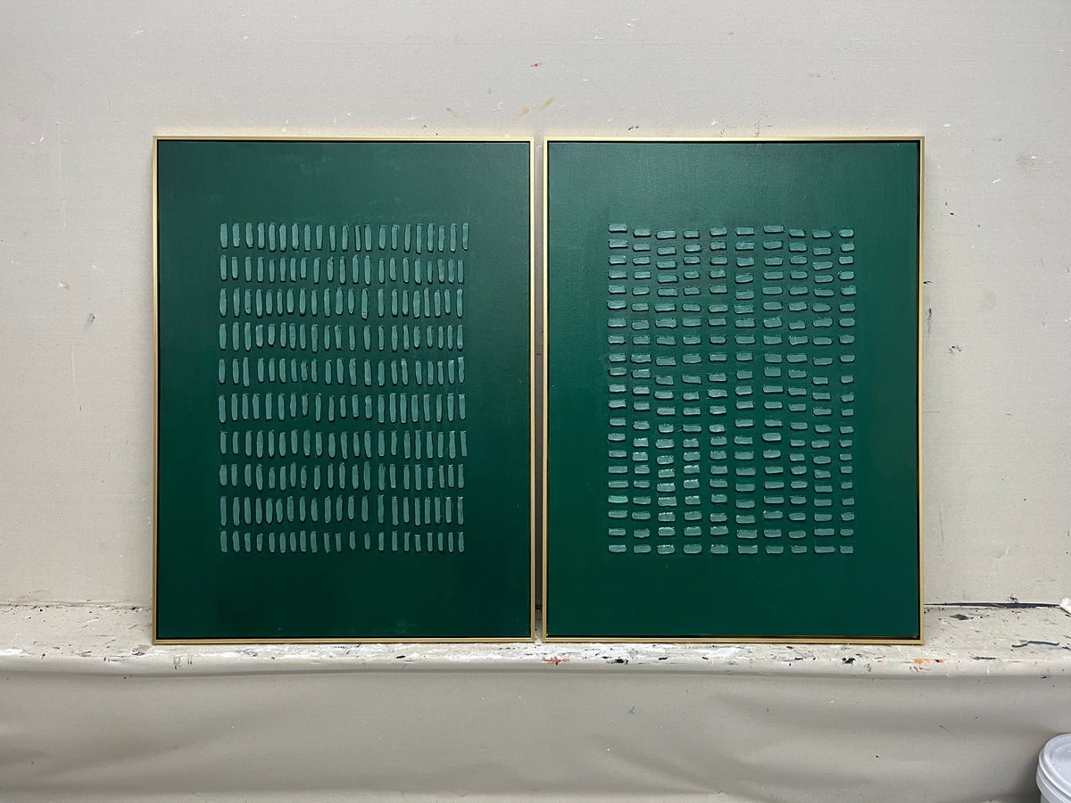 Wall Art Abstract Minimalism Modern Geometric Emerald Green