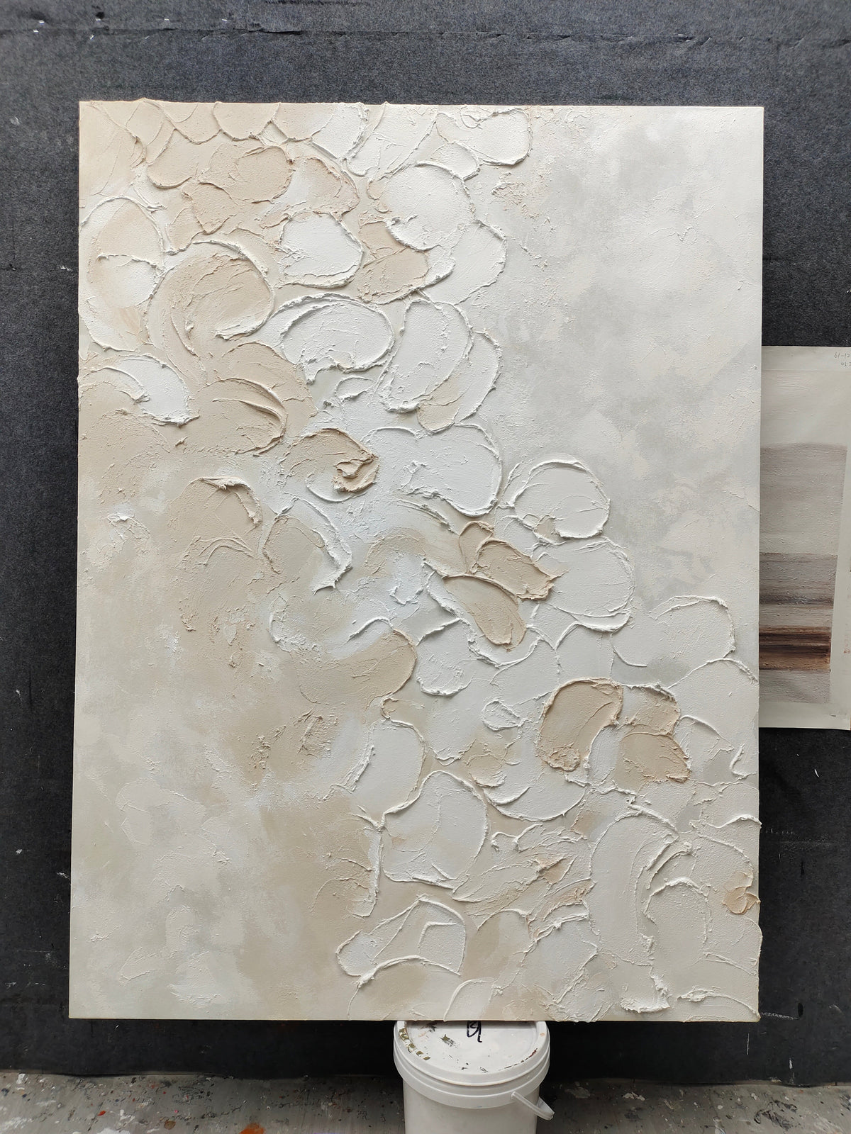 Minimalist 3D Textured White Beige Wall Art