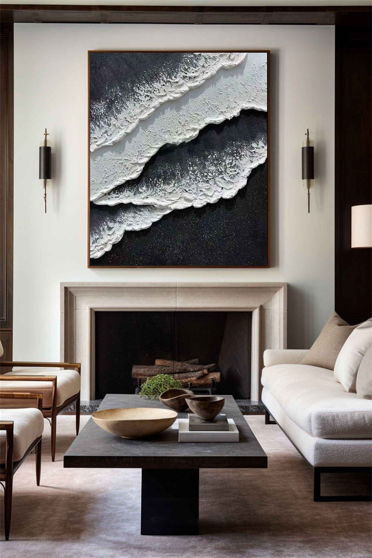 Black And White Seascape Painting