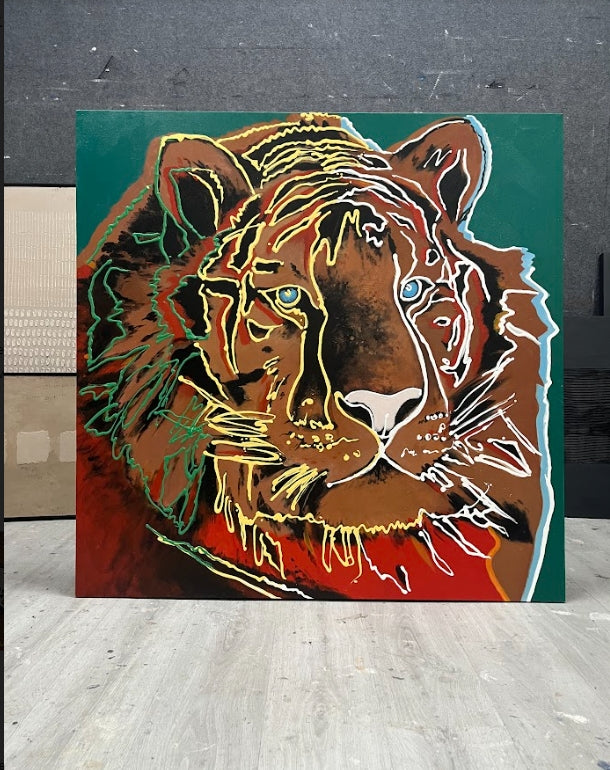 Andy Warhol Endangered Tiger Pop Art Oil Painting