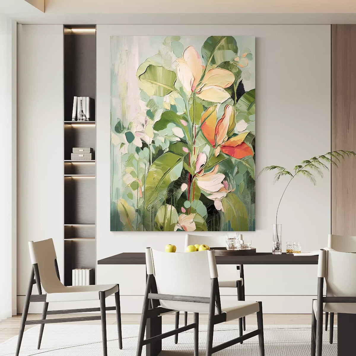 Wall Art Modern Layered Floral Brushwork