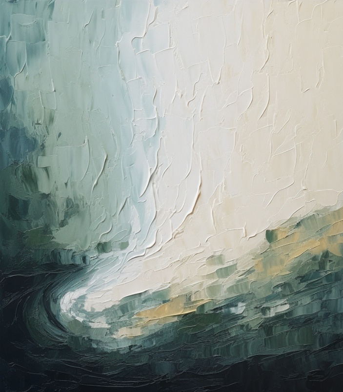 Abstract Swirl Landscape Art Oil Painting
