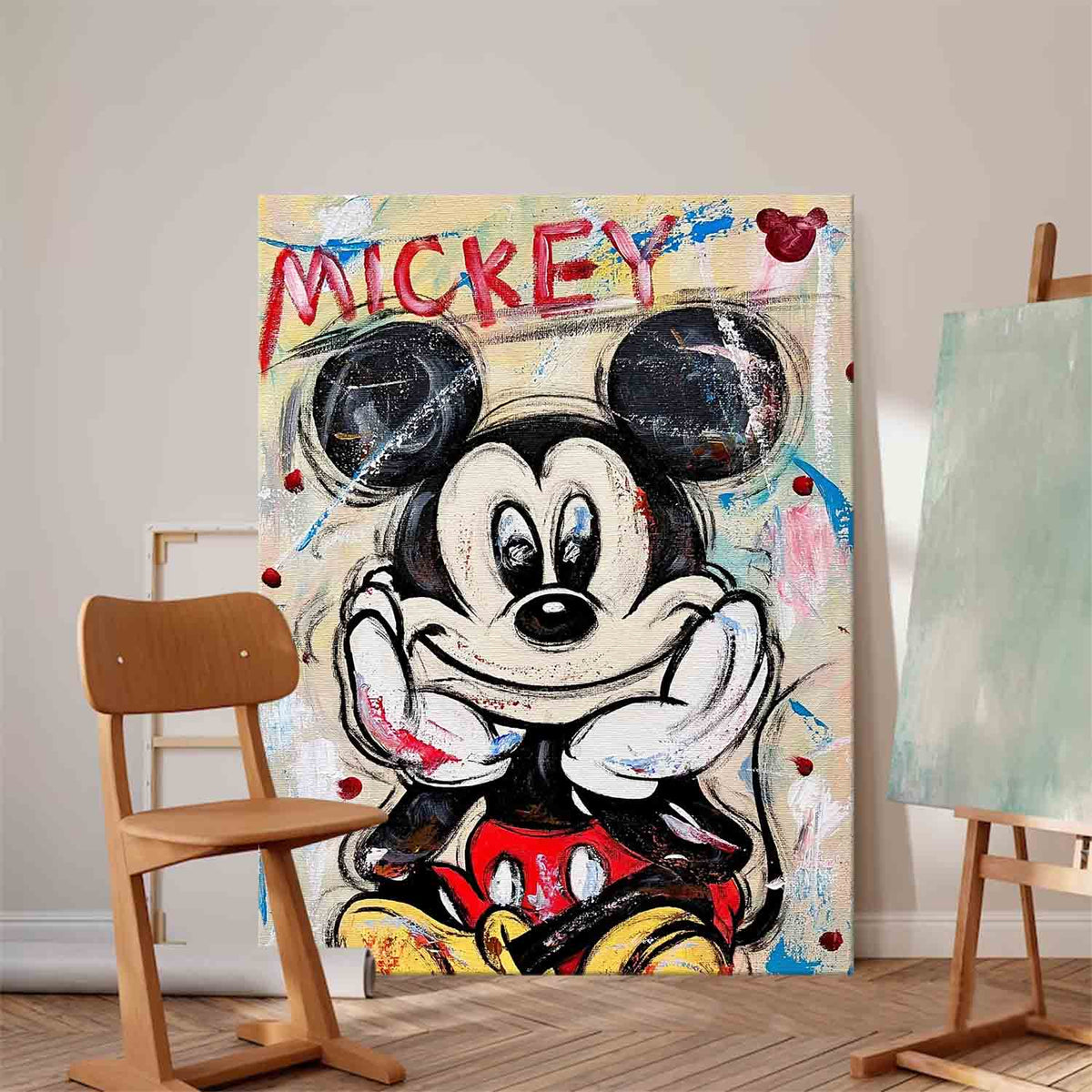 Pop Art Mickey Mouse Painting Playful Wall Art