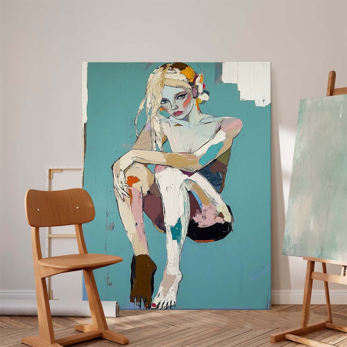 Contemplative Seated Figure Oil Painting