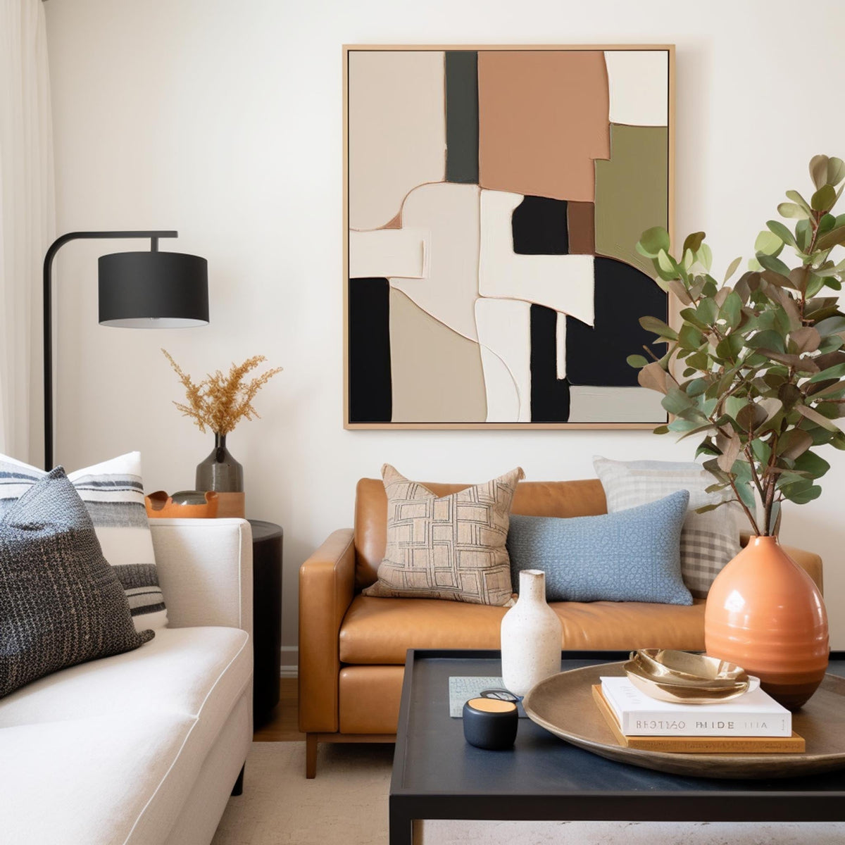 Wall Art Serene Abstract Geometric Block