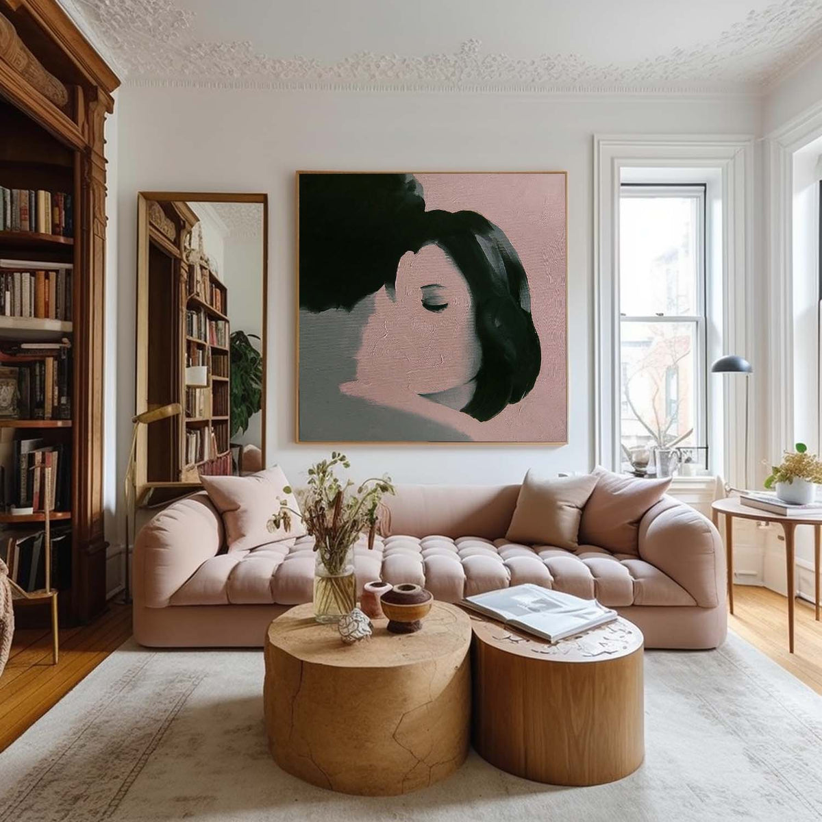 Minimalist Abstract Portrait Serene Modern