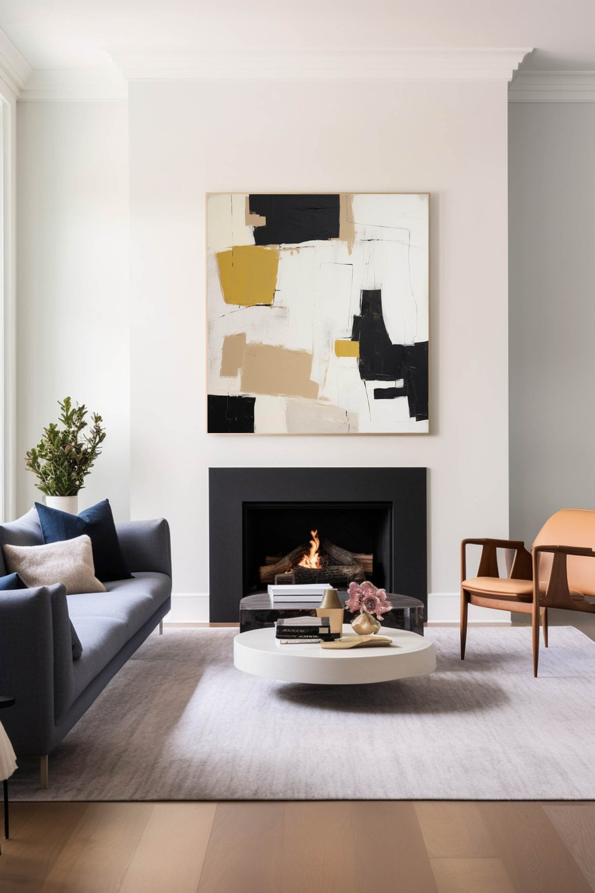 Wall Art Geometric Abstract Warm Irregular